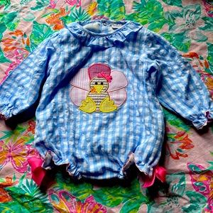 Turkey with plaid bubble romper